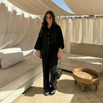 Nienke - Conjunto suelto vintage para mujer