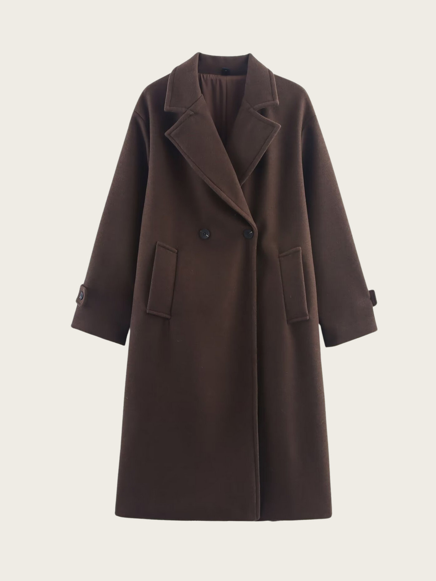 Abrigo largo de mujer con solapas clasicas -  Aleida