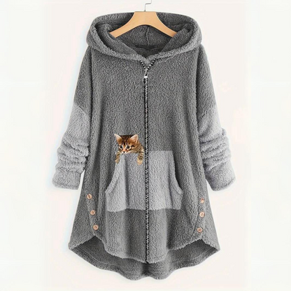 Loes - Sudadera con capucha Warm Fluffy Cat