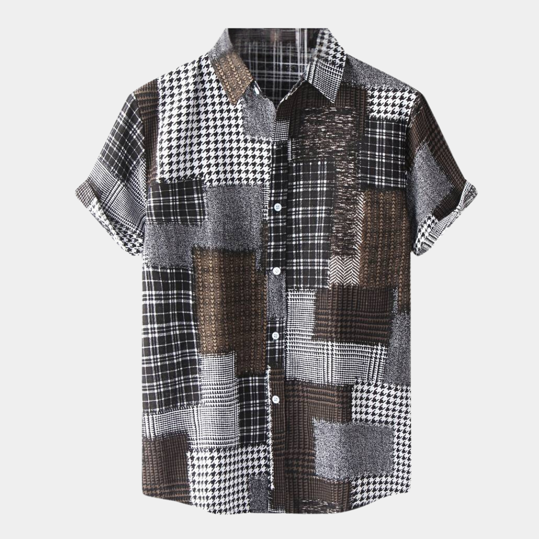 Lionel - Camisa de lino a cuadros para hombre