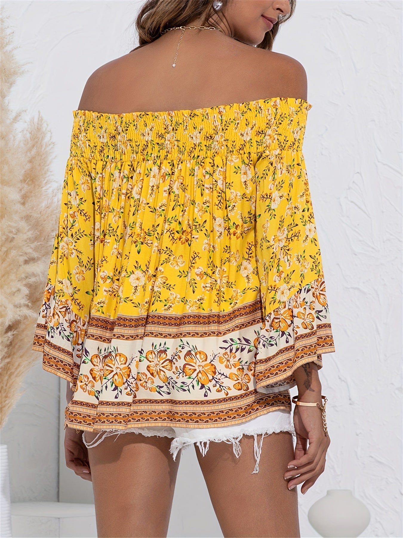 Alina - Blusa con hombros descubiertos y estampado floral para Mujer