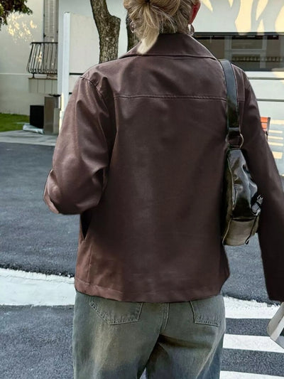 Chaqueta para mujer efecto piel con cremallera frontal - Kendra