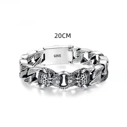 Pulsera hombre cabeza de leopardo diseño tribal metálico - Hekkan