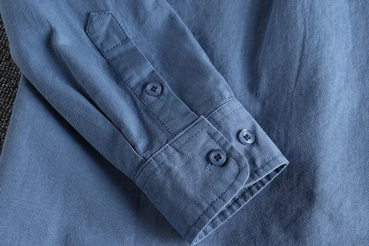 Camisa casual hombre bolsillos frontales estilo recto - Elías