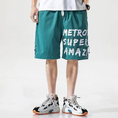 Pantalones cortos para hombre de algodón gráfico estilo urbano - Damián