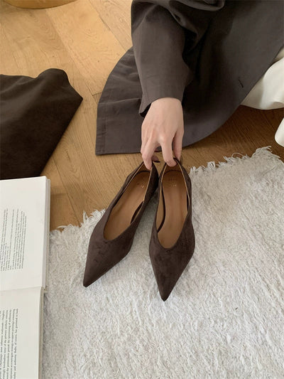 Zapatos para mujer con efecto ante punta afilada - Ines