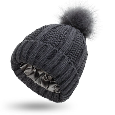 Gorro de punto para mujer con pompon - Daitonna