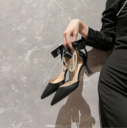 Zapatos de tacón para mujer detalle perlas estilo refinado - Oriane