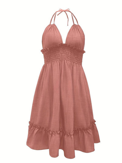 Jada - Vestido halter fruncido