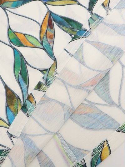 Abrielle - Vestido con escote en V y motivo de hojas