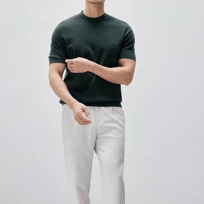 Camiseta para hombre de algodón mercerizado cuello redondo estilo minimalista - Hugo