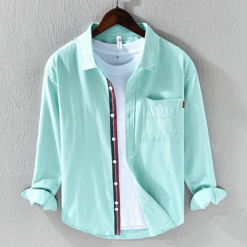 Camisa para hombre de algodón oxford estilo casual - Mateo