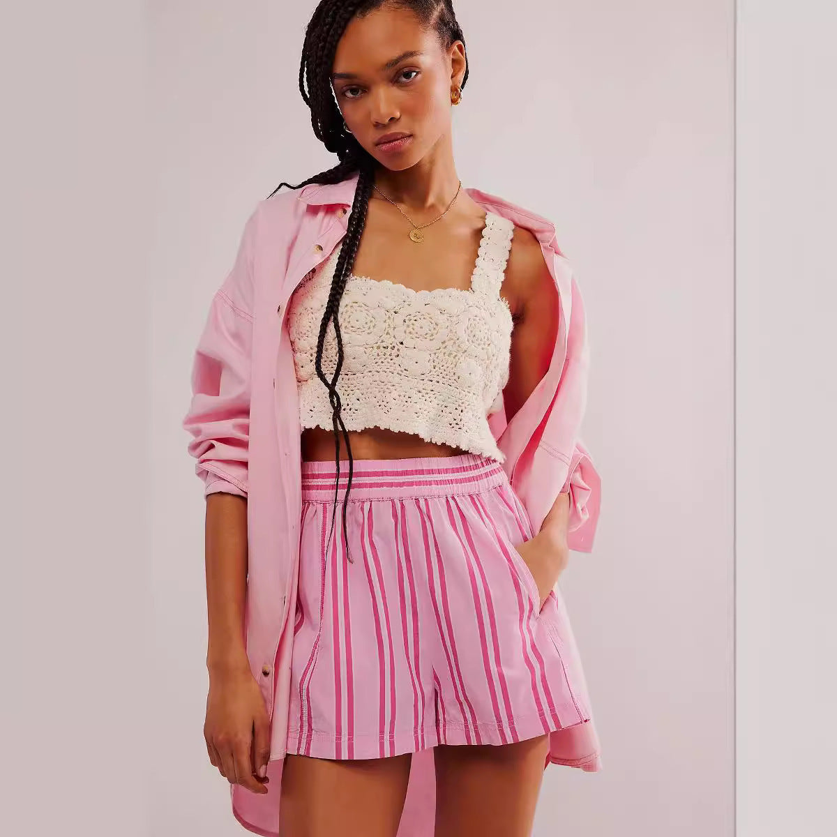 Jazmin - Pantalones cortos de verano a rayas