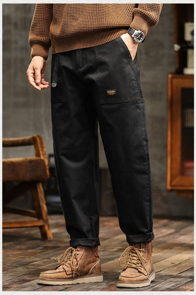 Pantalón casual hombre algodón resistente estilo cargo recto - Marcos
