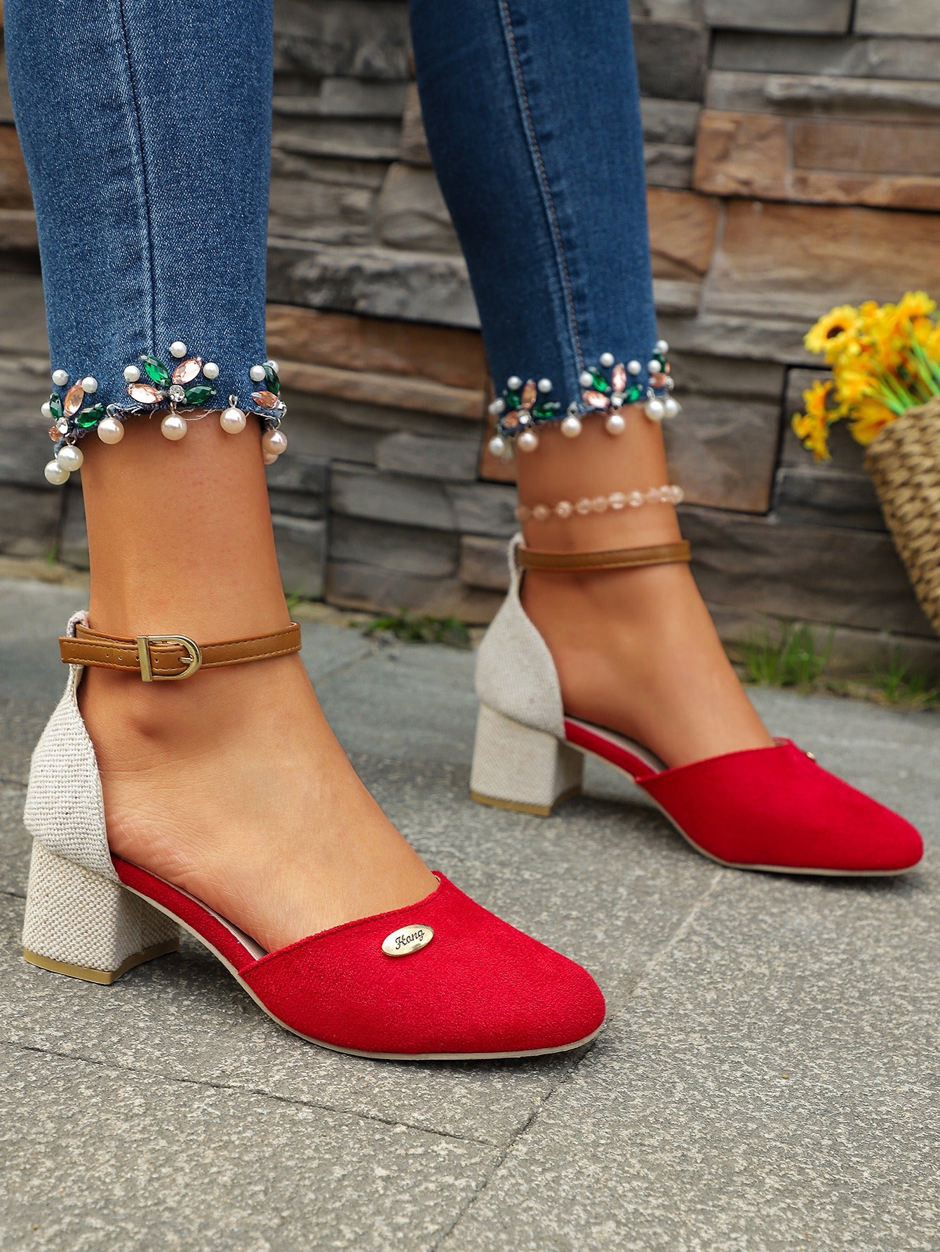 Zapatos de tacón para mujer con punta cerrada en ante - Emilia
