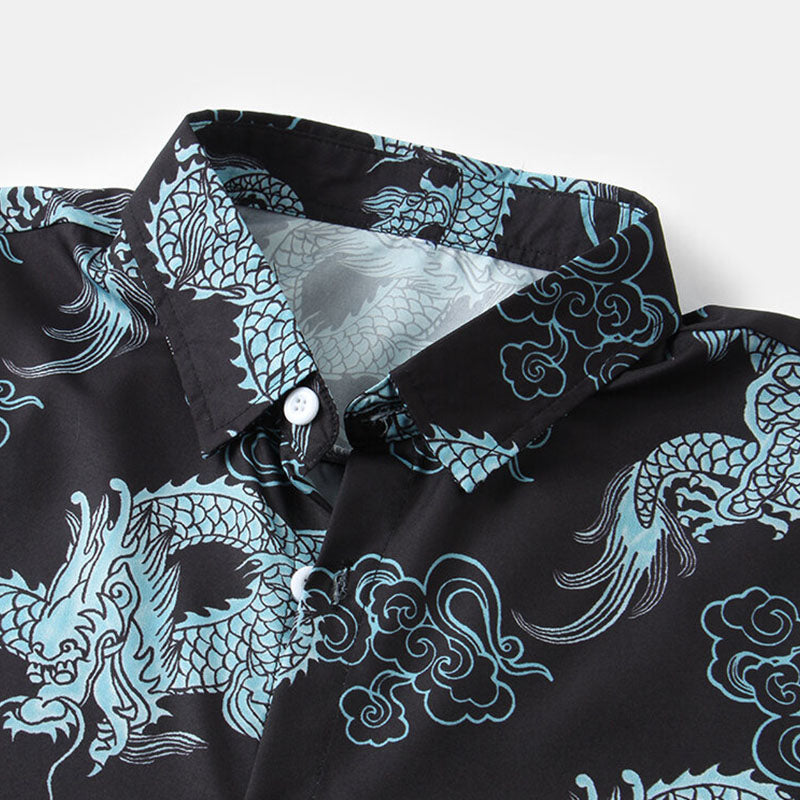 Elegante camisa de manga corta para hombre con diseño floral