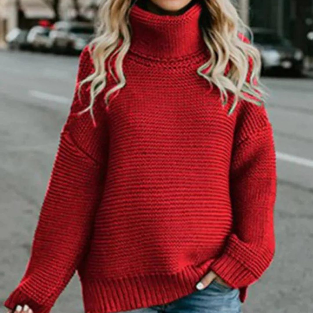 Kia - Jersey de punto grueso con cuello alto