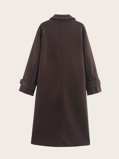 Abrigo largo de mujer con solapas clasicas -  Aleida