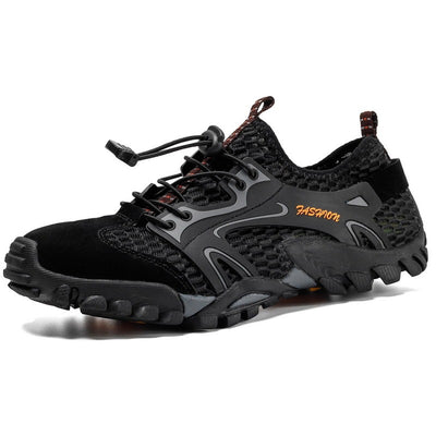 Zapatillas trekking hombre suela antideslizante malla negra - Altus