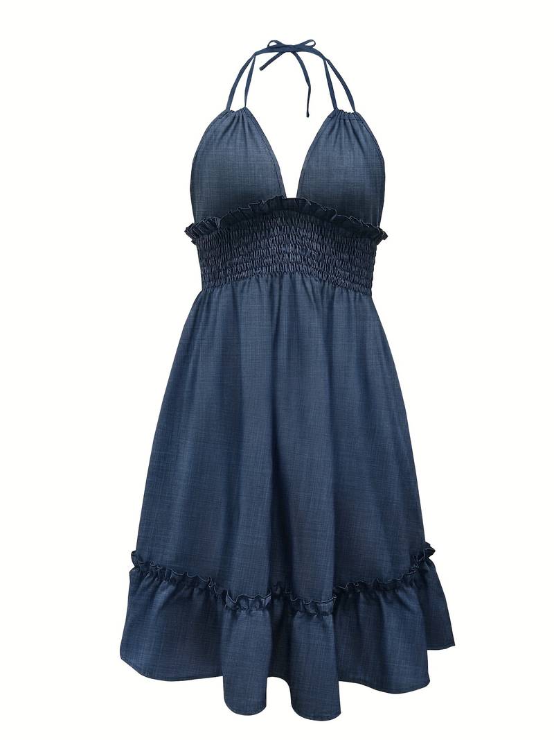 Jada - Vestido halter fruncido