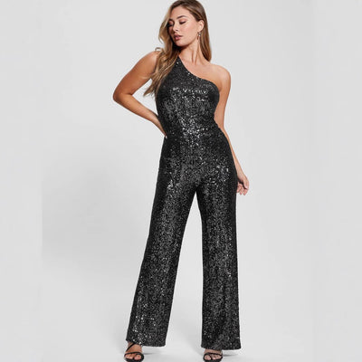 Mono de lentejuelas para mujer de diseño asimétrico - Narevia