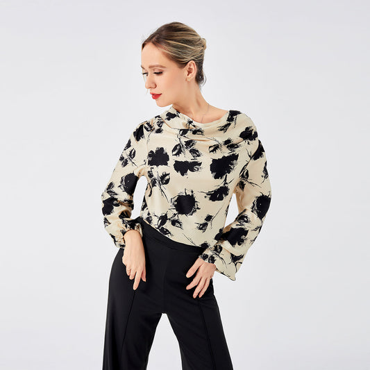 Zuly - Elegante blusa estampada de señora