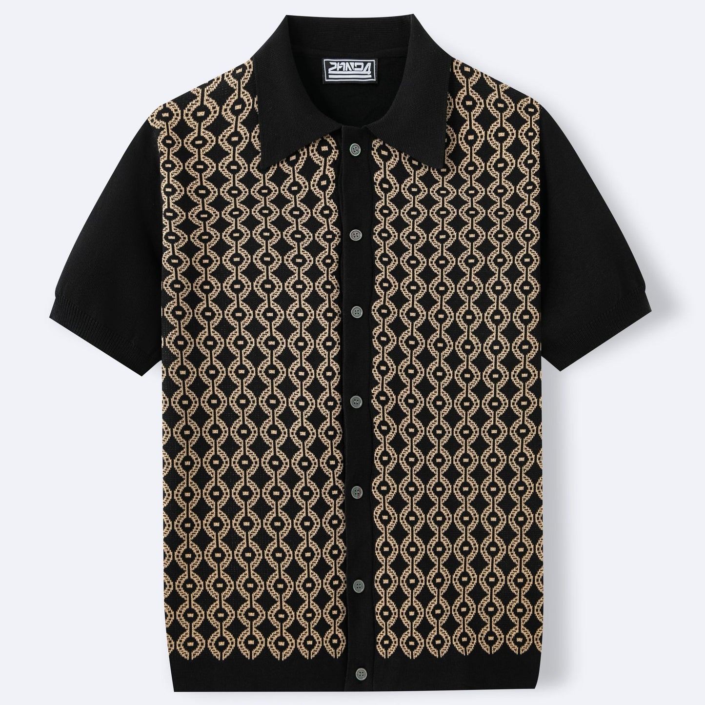 Camisa polo hombre tejido jacquard diseño geométrico - Esteban