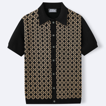 Camisa polo hombre tejido jacquard diseño geométrico - Esteban