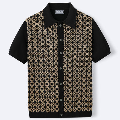 Camisa polo hombre tejido jacquard diseño geométrico - Esteban