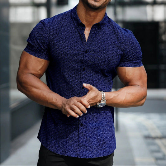 Camisa hombre estampado geométrico ajuste entallado - Adrián