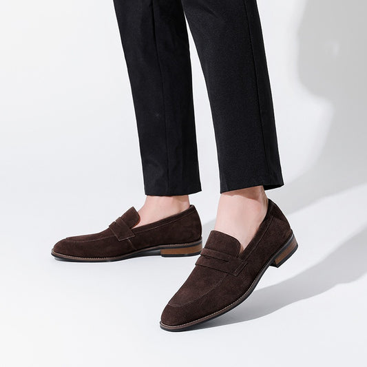 Mocasines hombre cuero gamuza estilo clásico marrón - Lancaster