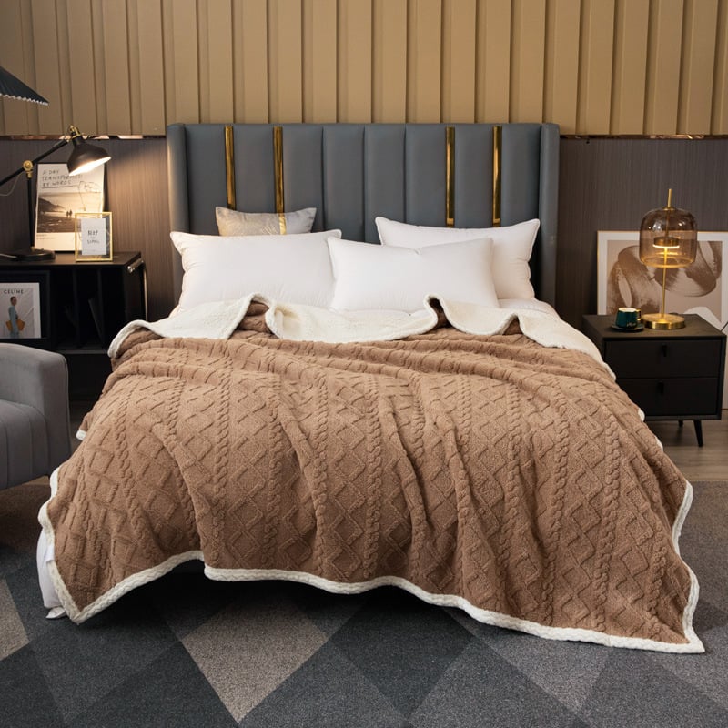 Manta térmica doble capa efecto lana suave