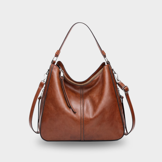 Bolso hobo grande de mujer con cremallera y correa ajustable - Leonor
