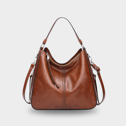 Bolso hobo grande de mujer con cremallera y correa ajustable - Leonor
