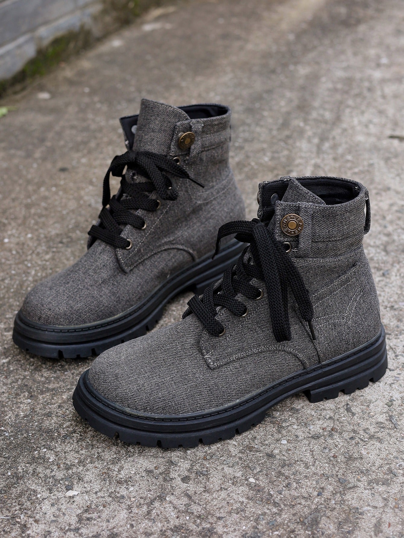 Botines casuales mujer lona texturizada estilo urbano - Martina