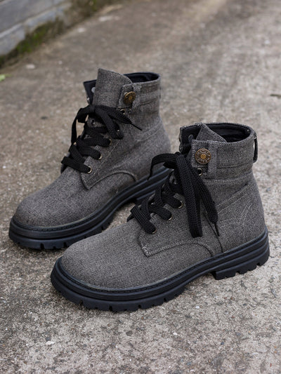 Botines casuales mujer lona texturizada estilo urbano - Martina