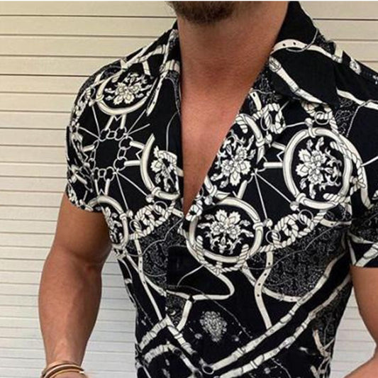 Preciosa camiseta de manga corta para hombre con estampado