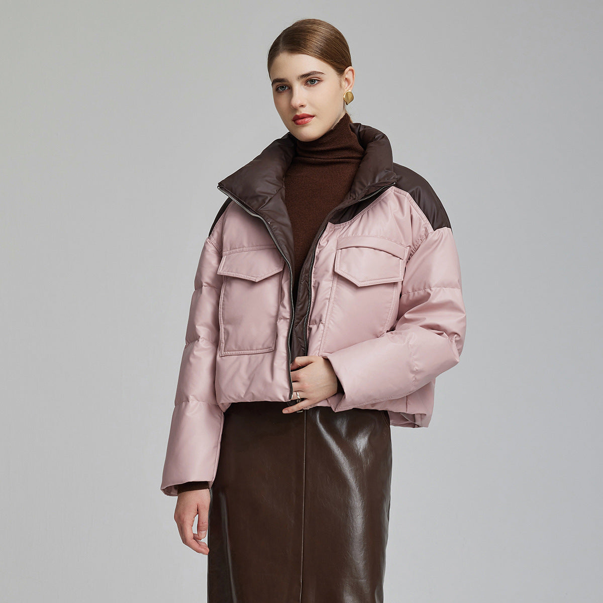 Cazadora para mujer efecto piel acolchada - Édrine
