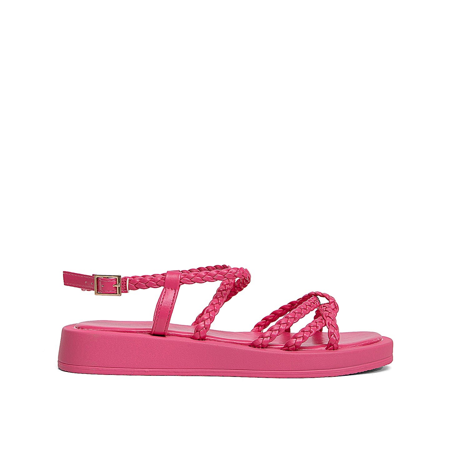 Sandalias Planas Tejidas Pink