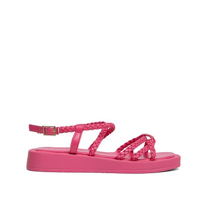 Sandalias Planas Tejidas Pink