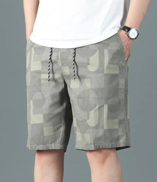 Bermuda hombre algodón estampado geométrico estilo relajado - Mateo