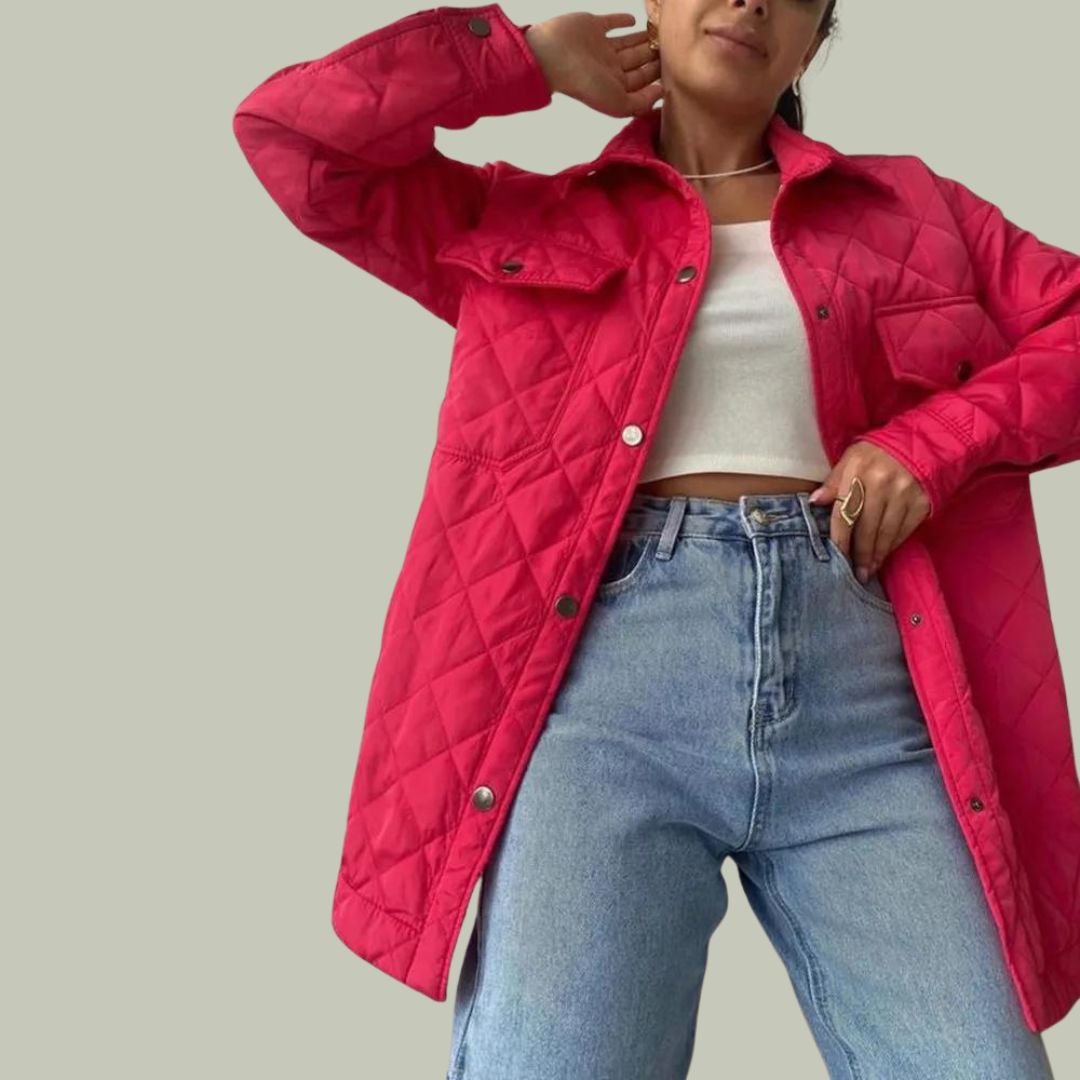 Aurora - Chaqueta acolchada clásica con botones de presión