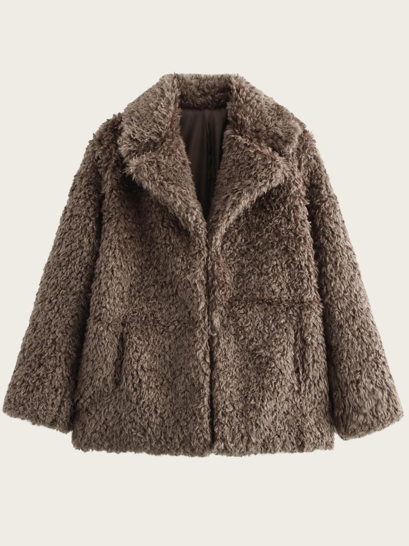 Abrigo de mujer fleece con solapa ancha - Daria