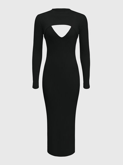 Mary - Vestido de punto con escote estilizado