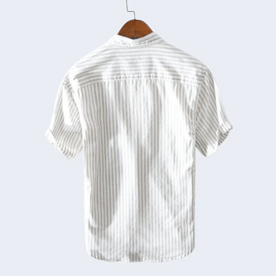 Camisa abotonada de manga corta para hombre - rayas