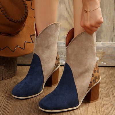 Botines para mujer de ante con tacón cuadrado - Norine