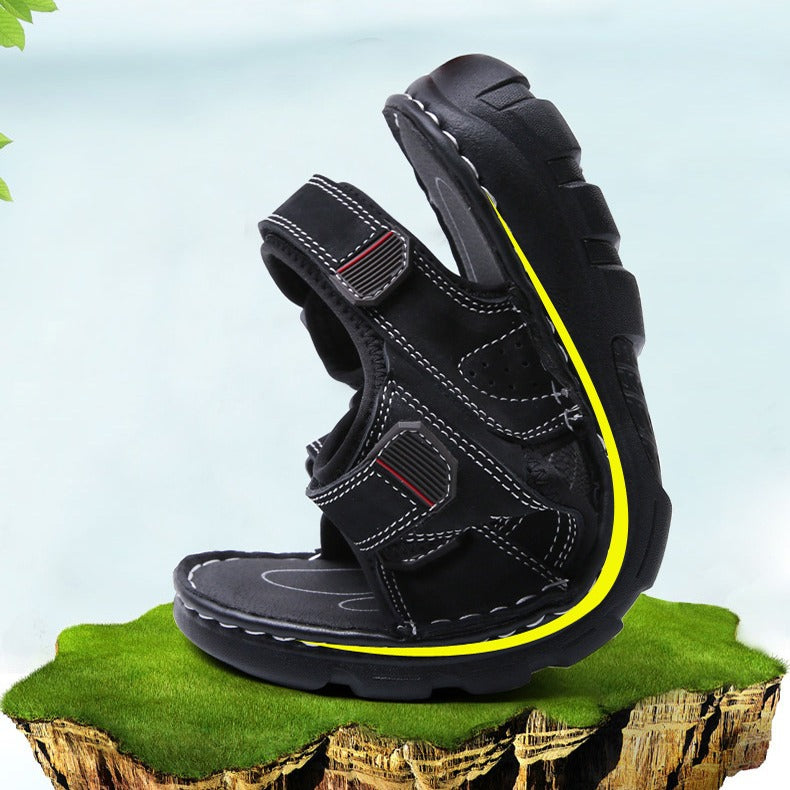 Sandalias casuales hombre tiras ajustables negras - Hanoi