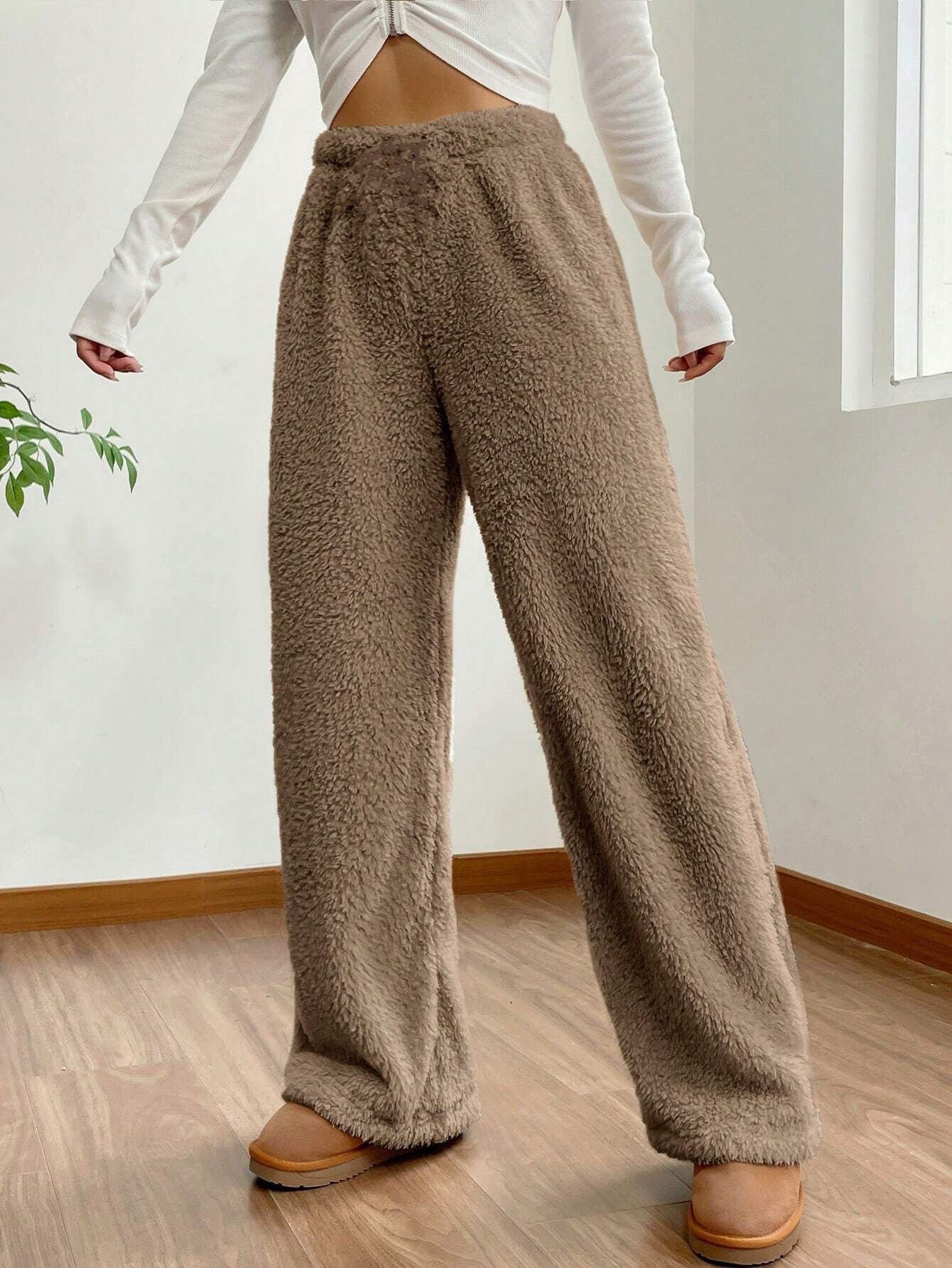Pantalones para mujer de textura afelpada - Avenne