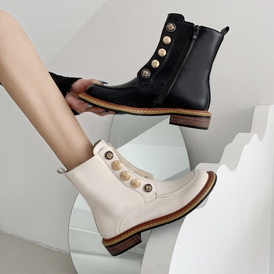 Botines con detalle de botones dorados - Enorie