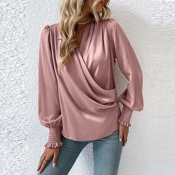 Farah - Elegante blusa con cuello en V
